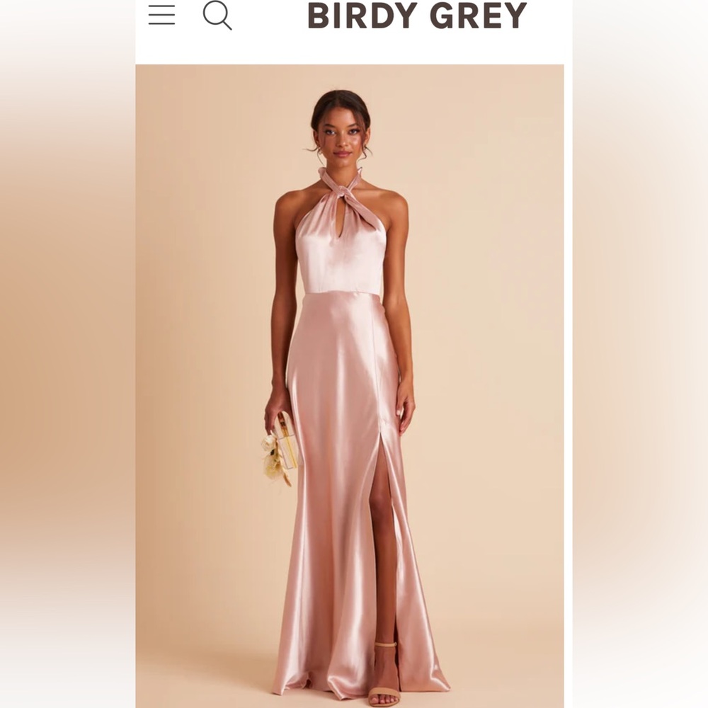 Birdy Grey Monica Dress-Shiny Satin Rose Gold size Large
